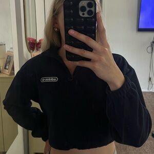 Navy copped quarter zip Adidas